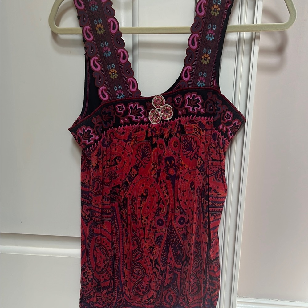 Red Paisley Women's Top